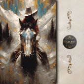 Cowgirl on Black Horse Mountain Decoupage Tissuepapier