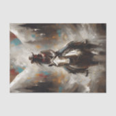 Cowgirl on White Horse Trail Decoupage Tissuepapier (Voorkant)