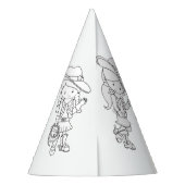 Cowgirl op Birthday Party - Kleur je eigen partijt Feesthoedjes (Achterkant)