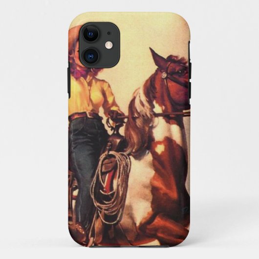 Cowgirl op haar paard Case-Mate iPhone case (Achterkant)