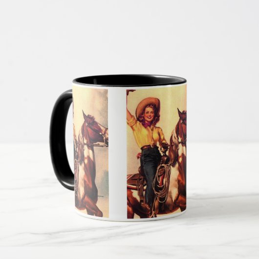 Cowgirl op haar paard mok (Voorkant links)