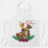  Cowgirl op Horse Merry Christmas Schort (Voorkant)