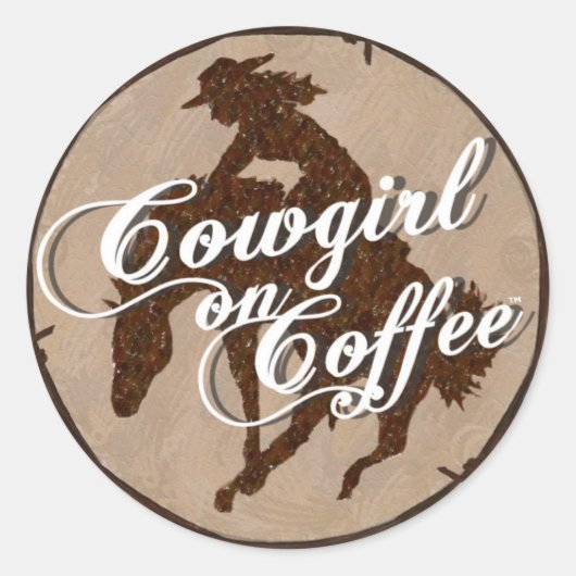 Cowgirl op koffie LOGO STICKER (Voorkant)