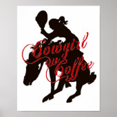 Cowgirl op koffie poster (Voorkant)