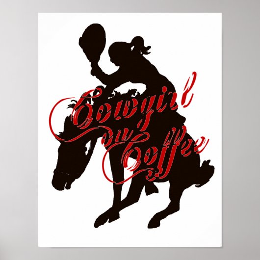Cowgirl op koffie poster (Voorkant)