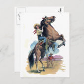 Cowgirl op paard briefkaart (Voorkant / Achterkant)