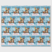  cowgirl op paard winter vrolijk kerstfeest cadeaupapier (Vlak)