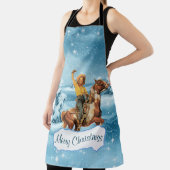  cowgirl op paard winter vrolijk kerstfeest schort (Insitu)