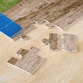 Cowgirl op paardenrennen legpuzzel (Zijkant)