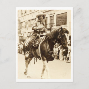 Cowgirl op PaardenVintage 1930 Briefkaart
