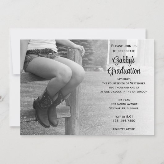 Cowgirl op uitnodiging van Afstuderen van de Fence (Voorkant)