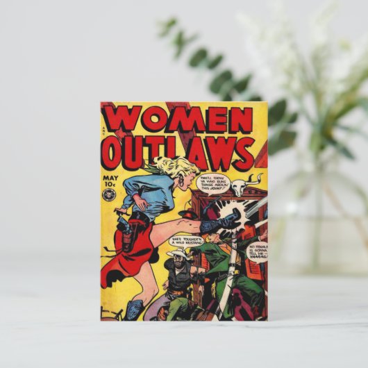 Cowgirl Outlaw Briefkaart (Staand voorkant)