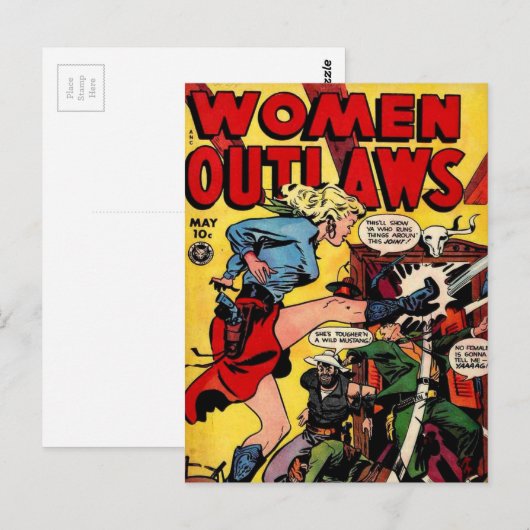 Cowgirl Outlaw Briefkaart (Voorkant / Achterkant)