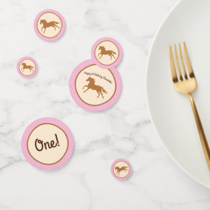 Cowgirl over Pony Cute 1st Birthday Party Theme Confetti