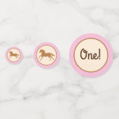 Cowgirl over Pony Cute 1st Birthday Party Theme Confetti (Achterkanten)