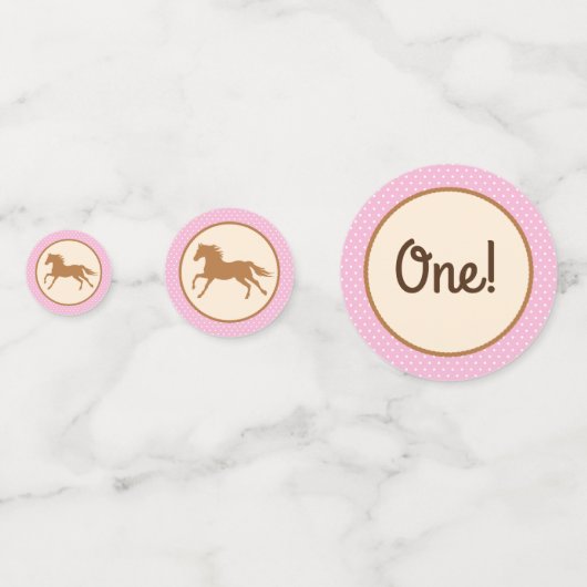 Cowgirl over Pony Cute 1st Birthday Party Theme Confetti (Achterkanten)
