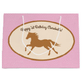 Cowgirl over Pony Cute 1st Birthday Party Theme Groot Cadeauzakje (Voorkant)