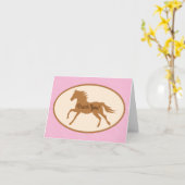 Cowgirl over Pony Cute 1st Birthday Party Theme Kaart (Gele Bloem)