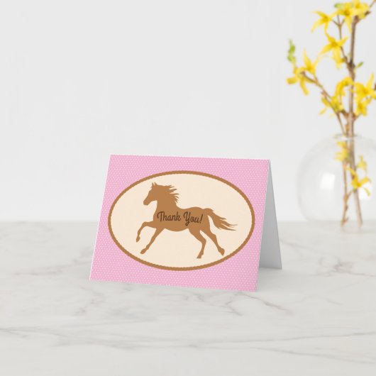 Cowgirl over Pony Cute 1st Birthday Party Theme Kaart (Gele Bloem)