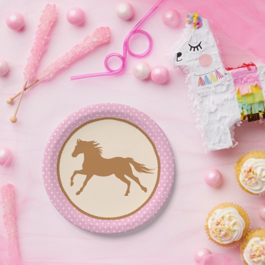 Cowgirl over Pony Cute 1st Birthday Party Theme Papieren Bordje (Feest)
