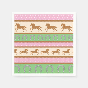 Cowgirl over Pony Cute 1st Birthday Party Theme Servet