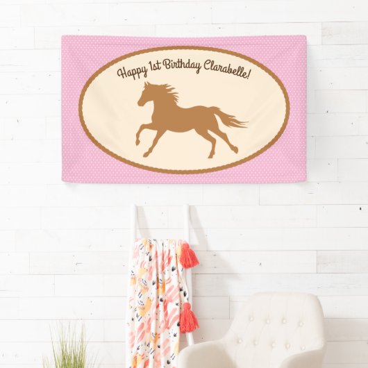 Cowgirl over Pony Cute 1st Birthday Party Theme Spandoek (Insitu)