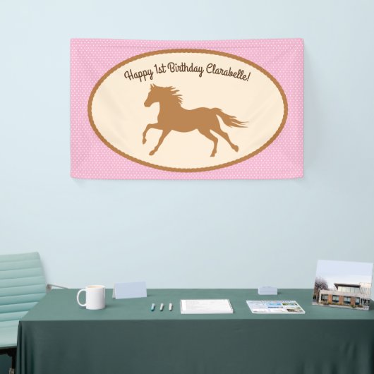 Cowgirl over Pony Cute 1st Birthday Party Theme Spandoek (Beurs)