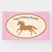 Cowgirl over Pony Cute 1st Birthday Party Theme Spandoek (Horizontaal)