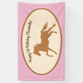 Cowgirl over Pony Cute 1st Birthday Party Theme Spandoek (Verticaal)