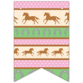 Cowgirl over Pony Cute 1st Birthday Party Theme Vlaggetjes (Eerste vlag)