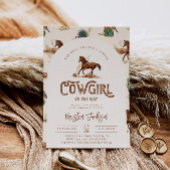 Cowgirl Paard Baby shower Invitation Kaart
