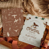 Cowgirl Paard Baby shower Invitation Kaart