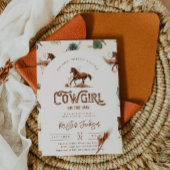 Cowgirl Paard Baby shower Invitation Kaart