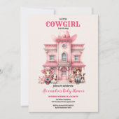 Cowgirl Paard Baby shower Kaart (Voorkant)