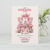 Cowgirl Paard Baby shower Kaart (Staand voorkant)