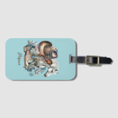 Cowgirl paard cowboylaarzen pet bloemig western bagagelabel (Voorkant (horizontaal))