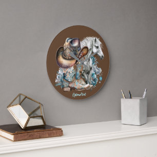 Cowgirl paard cowboylaarzen pet bloemig western grote klok