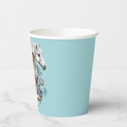 Cowgirl paard cowboylaarzen pet bloemig western papieren bekers (Links)