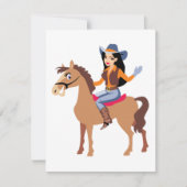 Cowgirl paardrijden uitnodigingen (Voorkant)