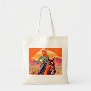  cowgirl paardrijden Western Tote Bag