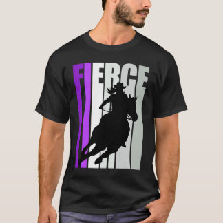 Cowgirl Paarse Felle Motiverende Western Thema S T-shirt