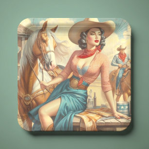 Cowgirl Papieren Bordje