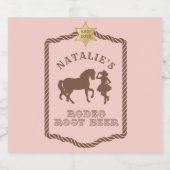 Cowgirl Party | Etiket op rodeo-wortelbier (Enkel label)