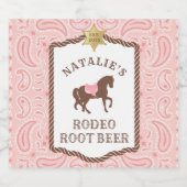 Cowgirl Party | Etiket op rodeo-wortelbier (Enkel label)