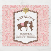 Cowgirl Party | Etiket op rodeo-wortelbier (Enkel label)