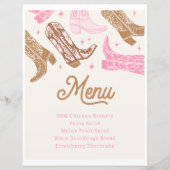 Cowgirl Party Menu Sign (Voorkant)