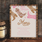 Cowgirl Party Menu Sign