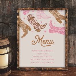 Cowgirl Party Menu Sign
