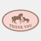 Cowgirl Party | Paarden | Dank u Oval Sticker (Voorkant)