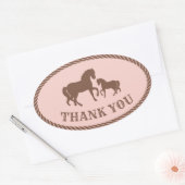 Cowgirl Party | Paarden | Dank u Oval Sticker (Envelop)